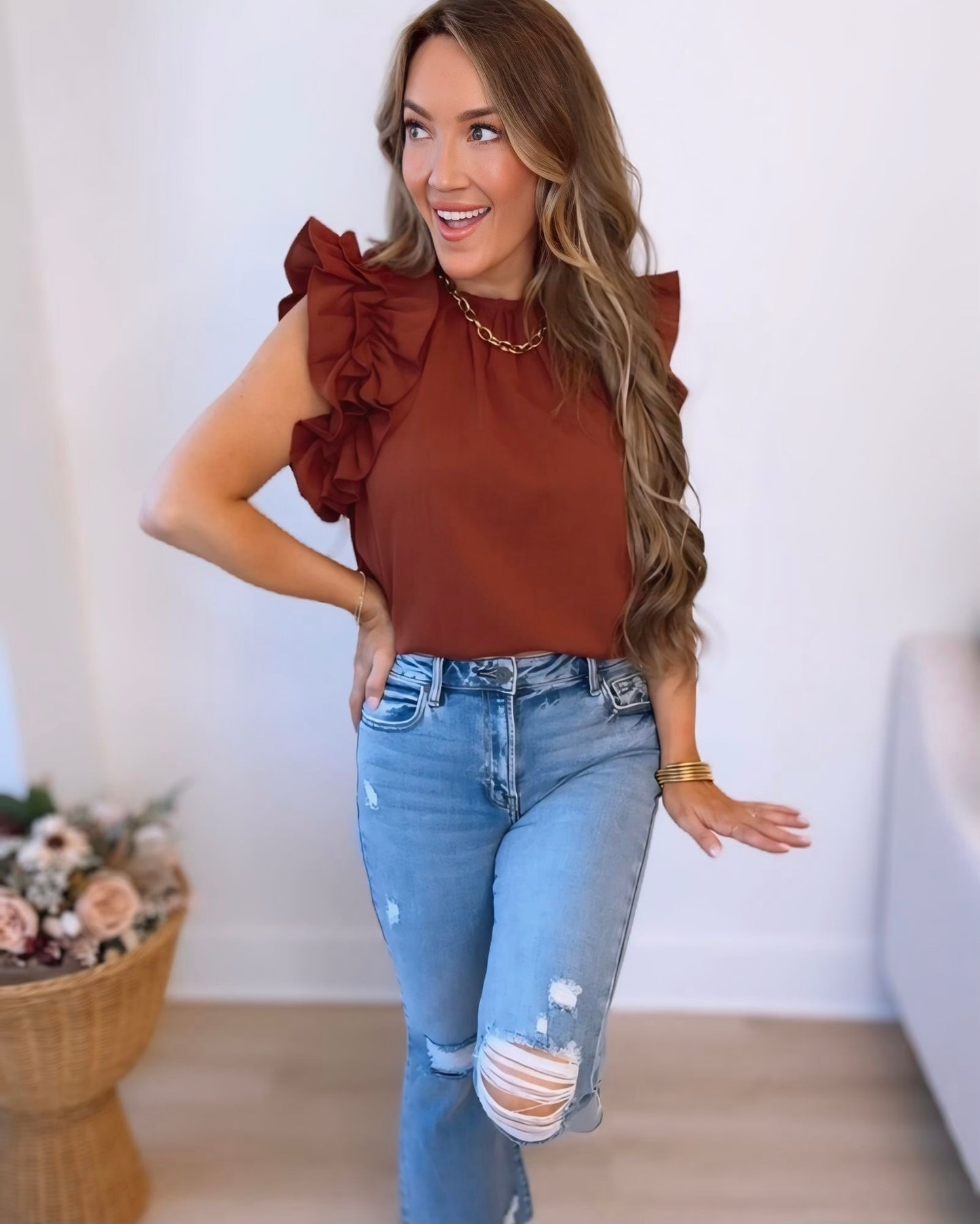 Ready To Go Ruffle Top - NEW COLOR