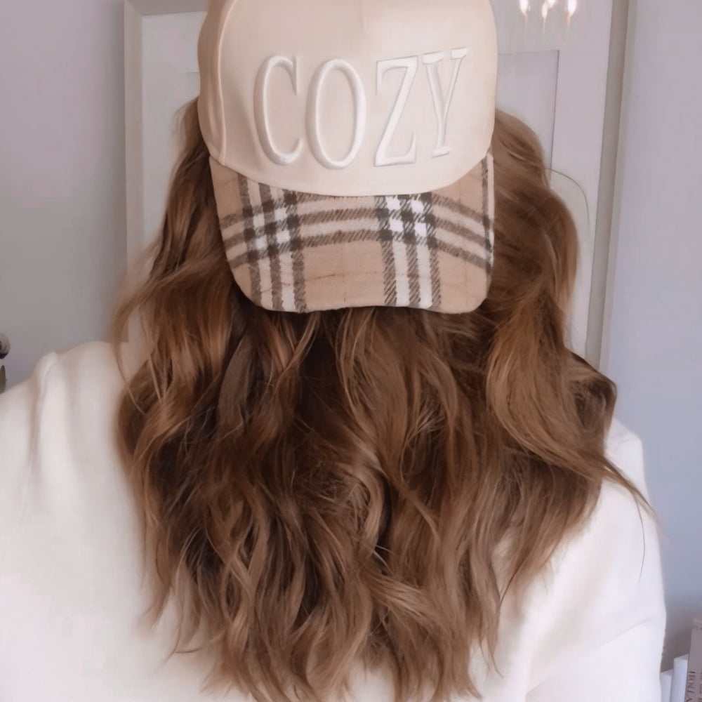 Cozy Plaid Flannel Trucker Hat