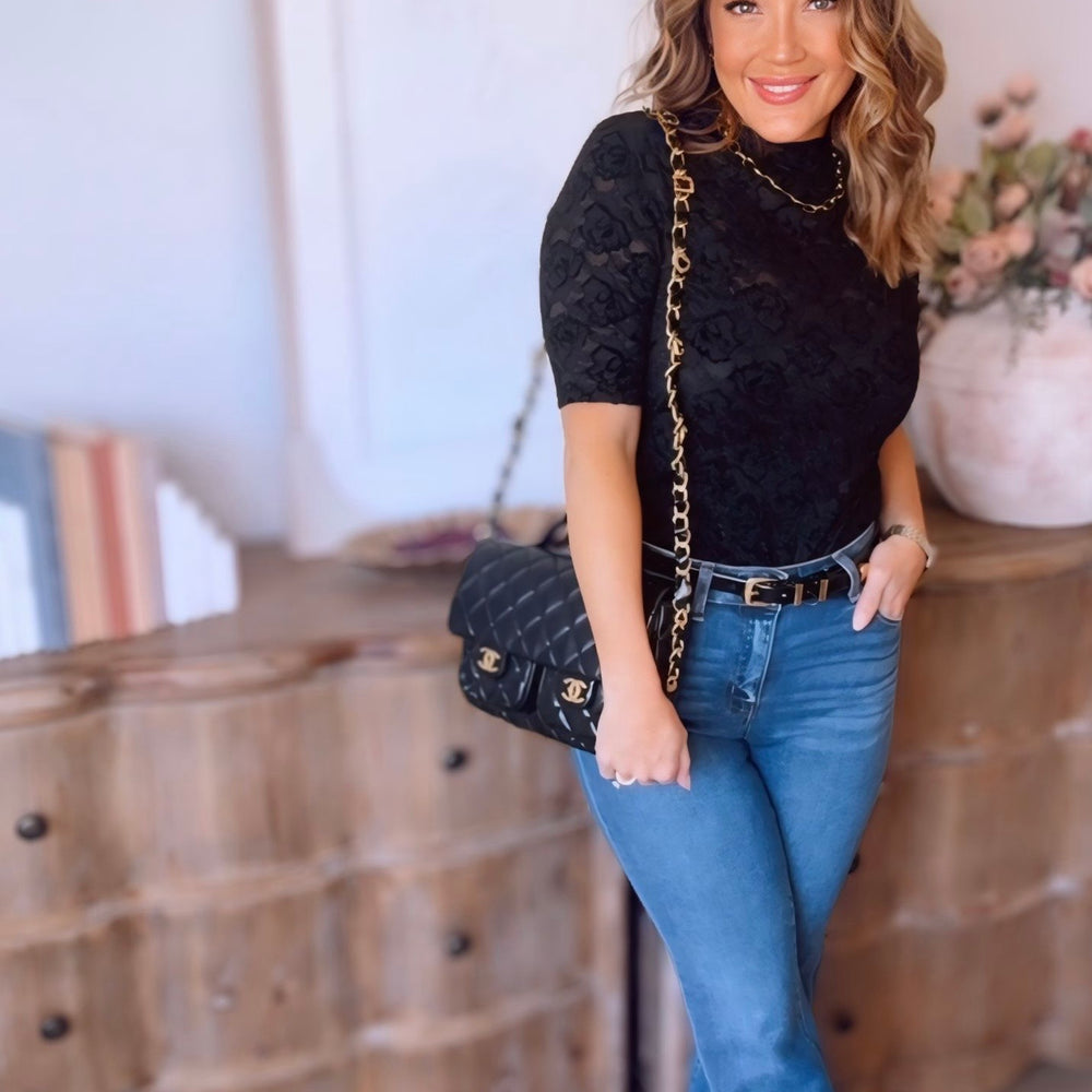 Lucille Floral Lace Knit Top