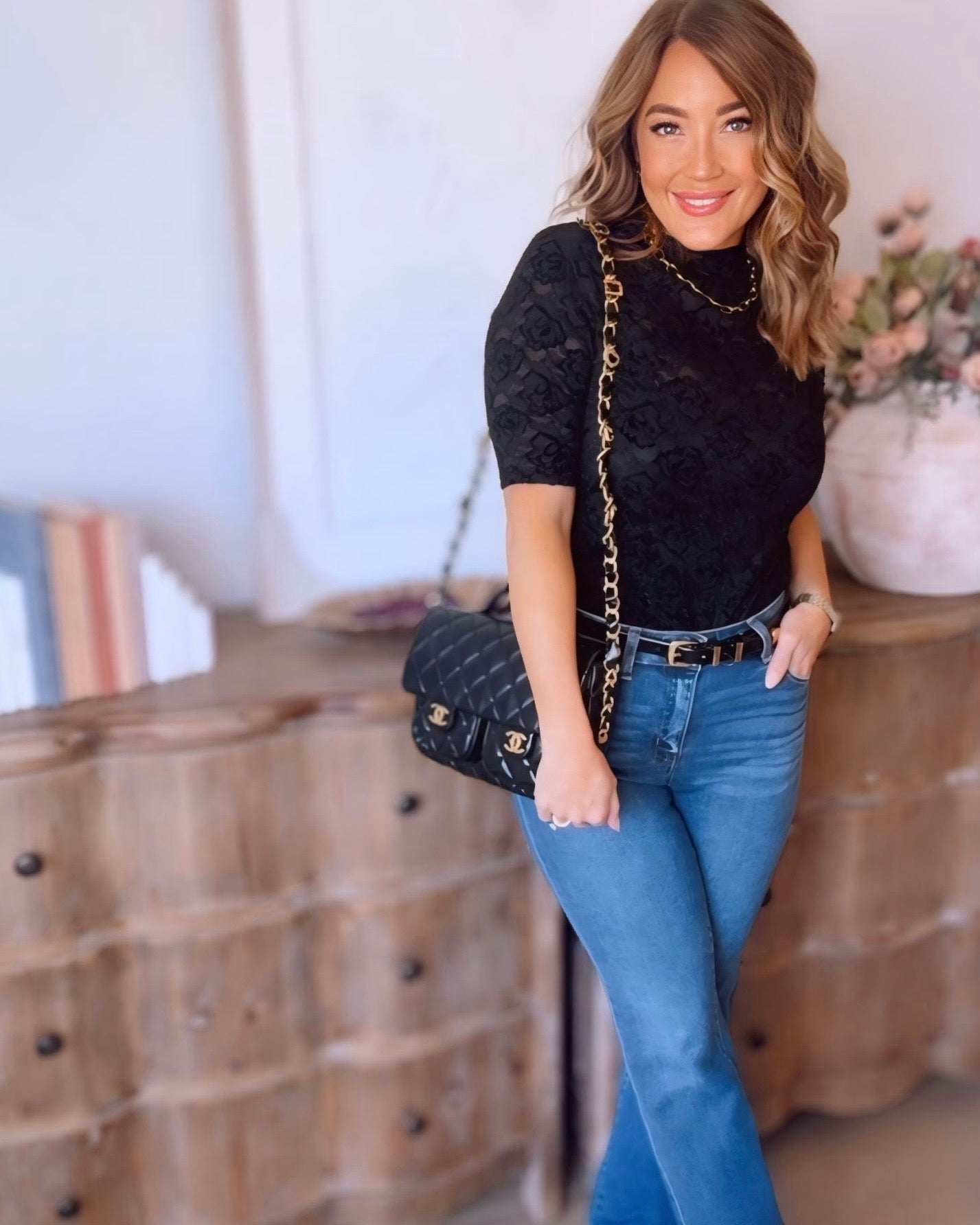 Lucille Floral Lace Knit Top