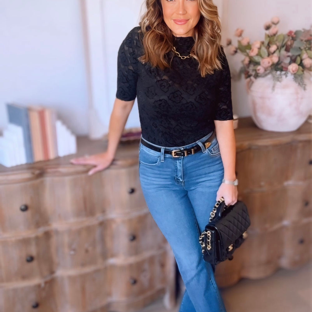 Lucille Floral Lace Knit Top