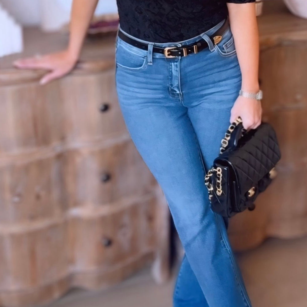 Flying Monkey- Skylar High Rise Hem Bootcut