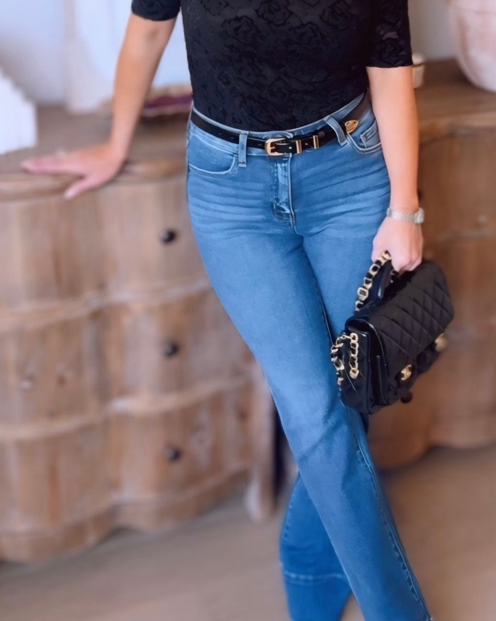 Flying Monkey- Skylar High Rise Hem Bootcut