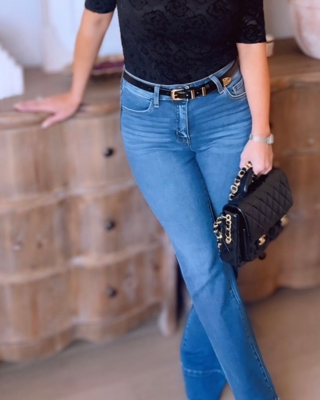 Flying Monkey- Skylar High Rise Hem Bootcut