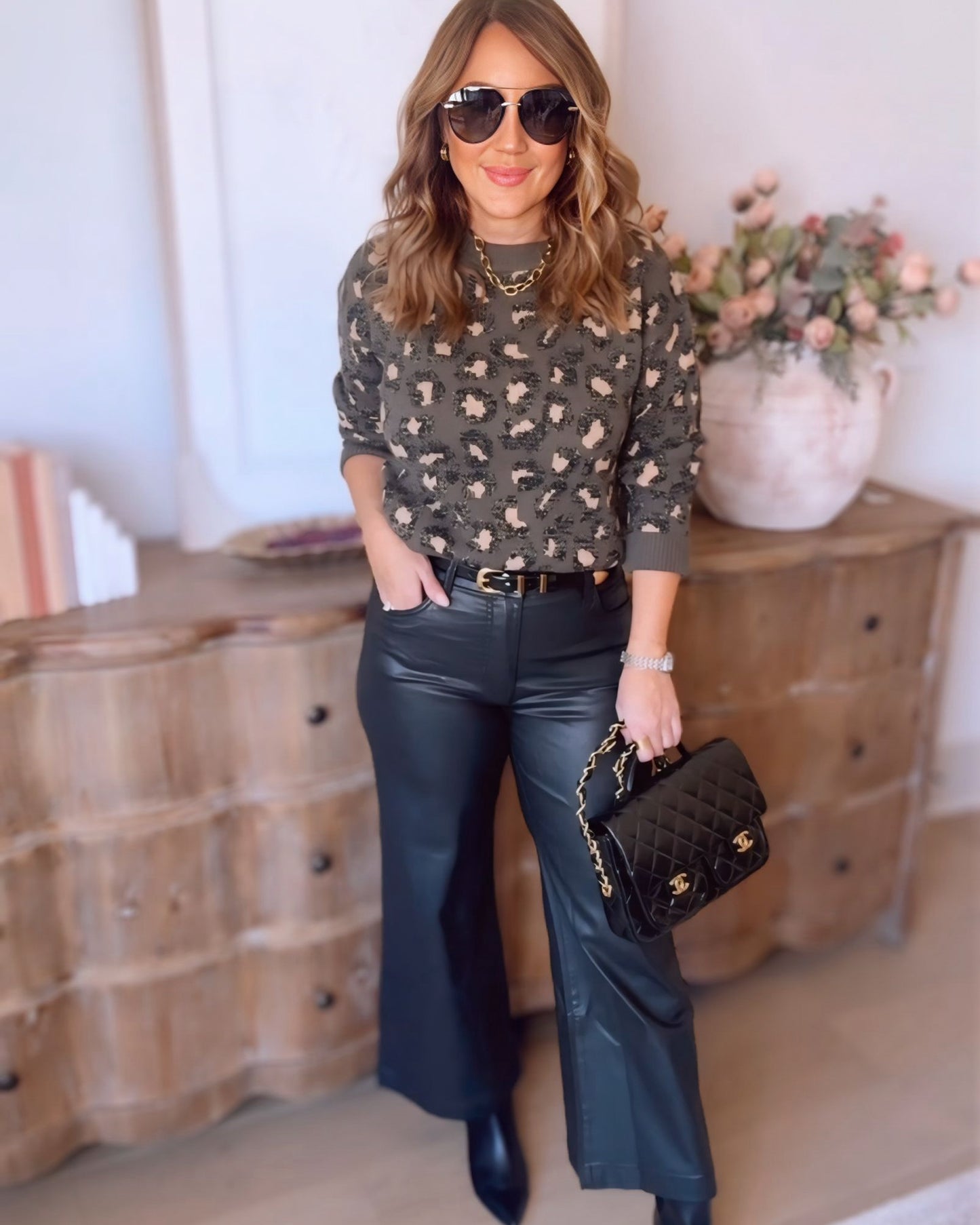 Carys Leopard Shimmer Sweater