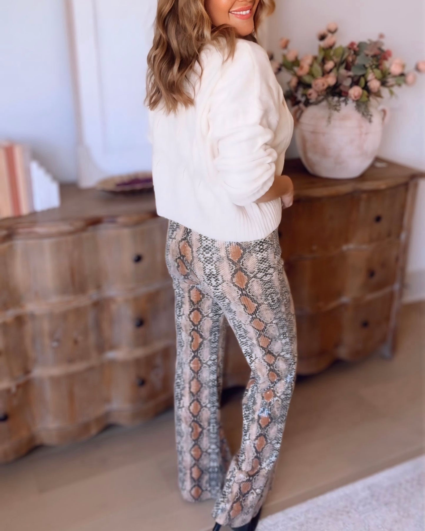 Jordan Cable Knit Mock Neck Sweater