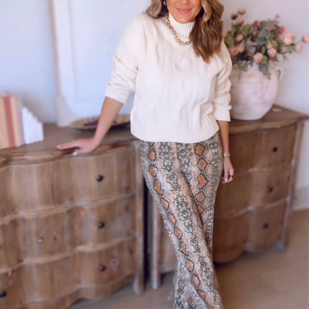 Don't Blame Me Sequin Flared Pants