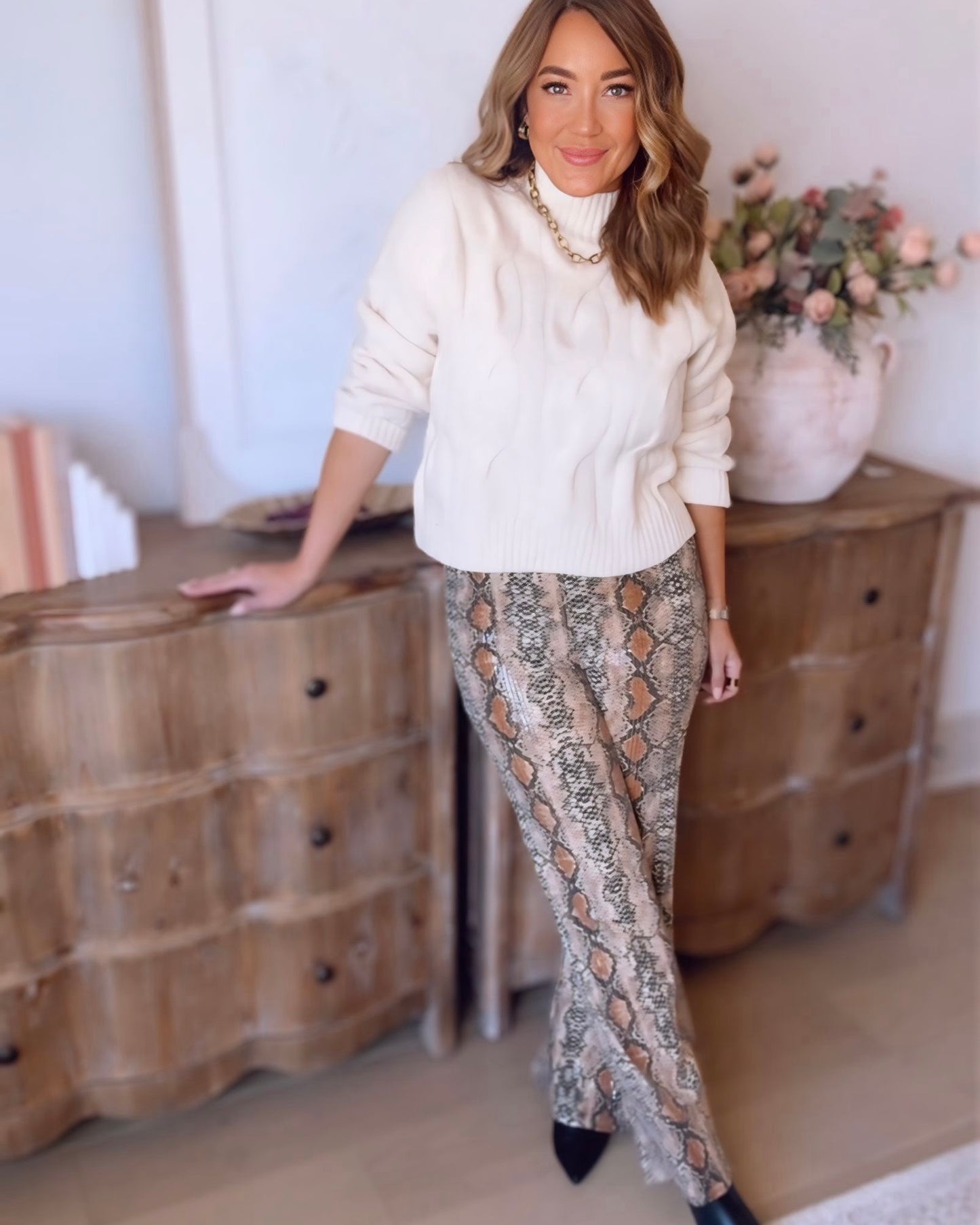 Don't Blame Me Sequin Flared Pants