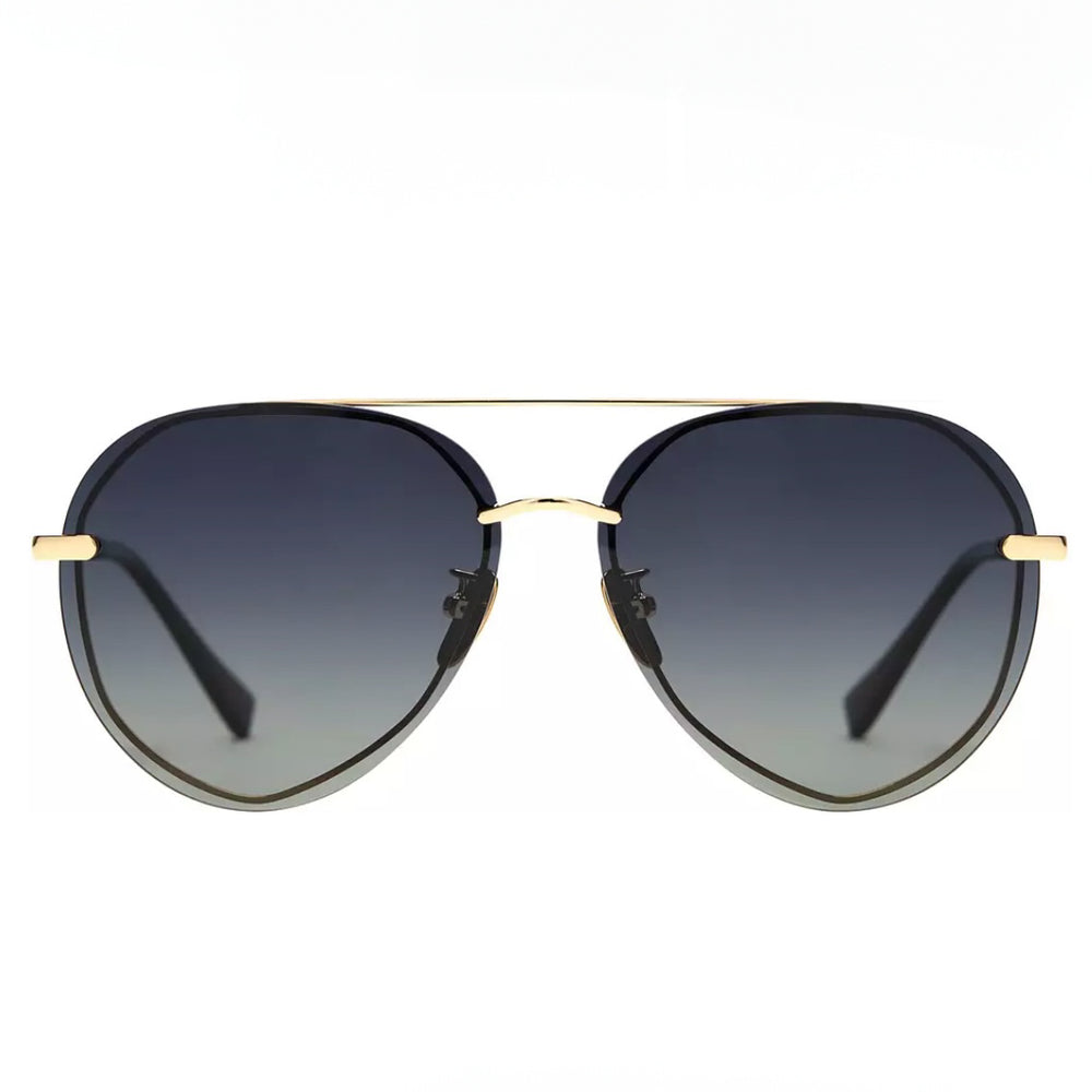 Diff Eyewear- Lenox Gold, Black + Grey Gradient, Polarized