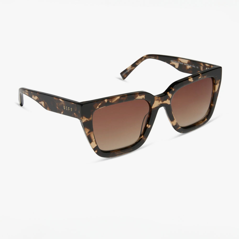 DIFF Eyewear- Amara Espresso Tortoise + Brown Gradient, Polarized