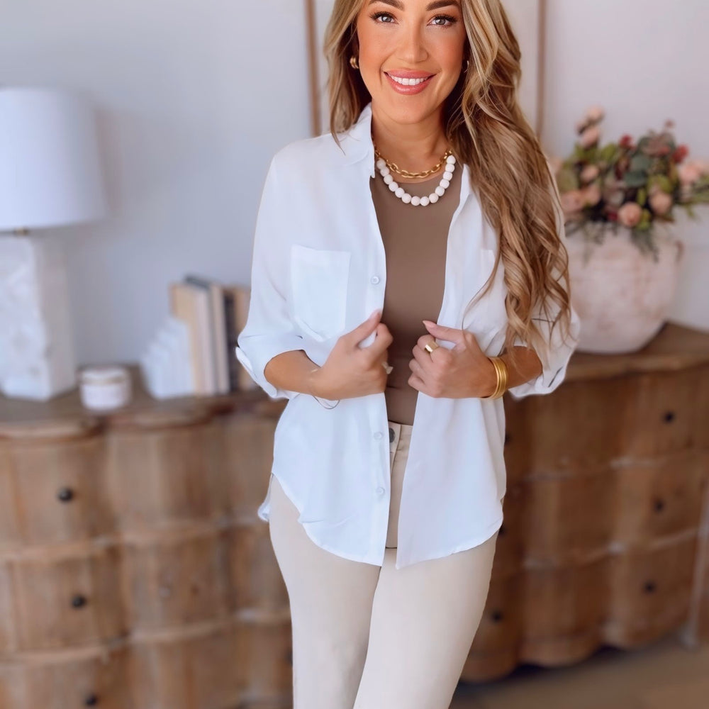 Venice Rolled Sleeve Top- 2 Colors