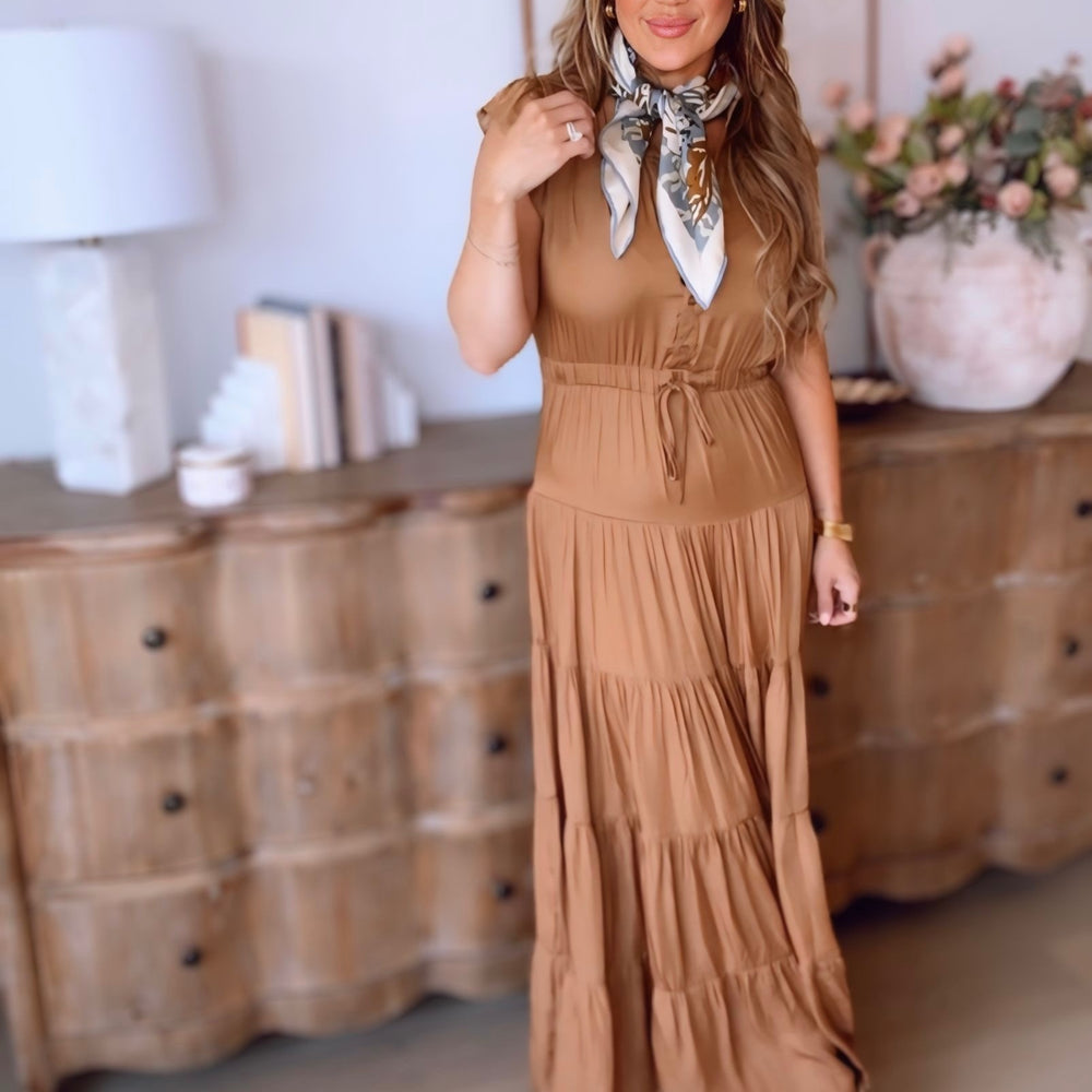 
                      
                        Laurel Satin Tiered Maxi Dress
                      
                    