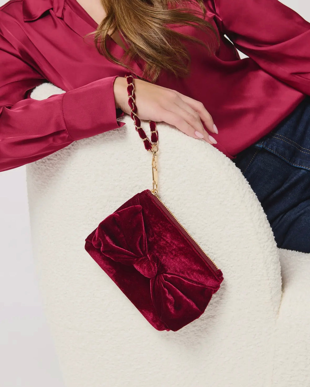 Velvet Bow Wristlet