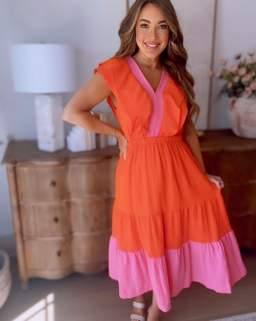 Brunch On The Patio Flutter Sleeve Tiered Maxi Dress - 2 COLORS