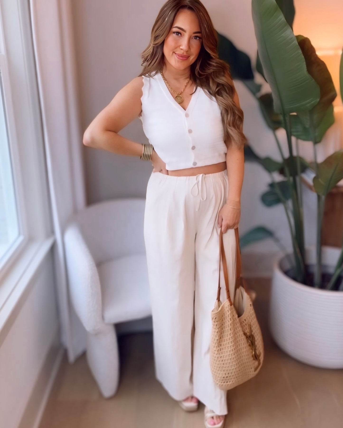 Nikki Pointelle Knit Top