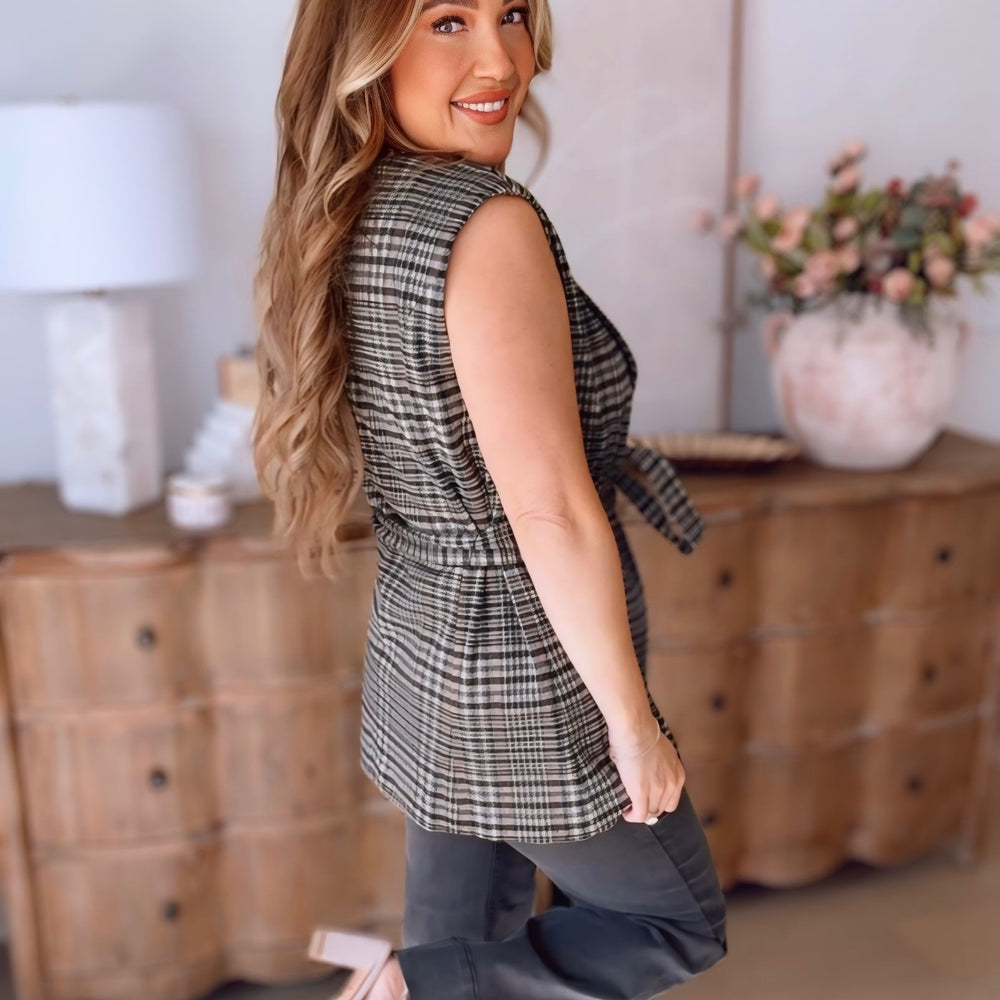 
                      
                        Josephine Plaid Tie Vest
                      
                    