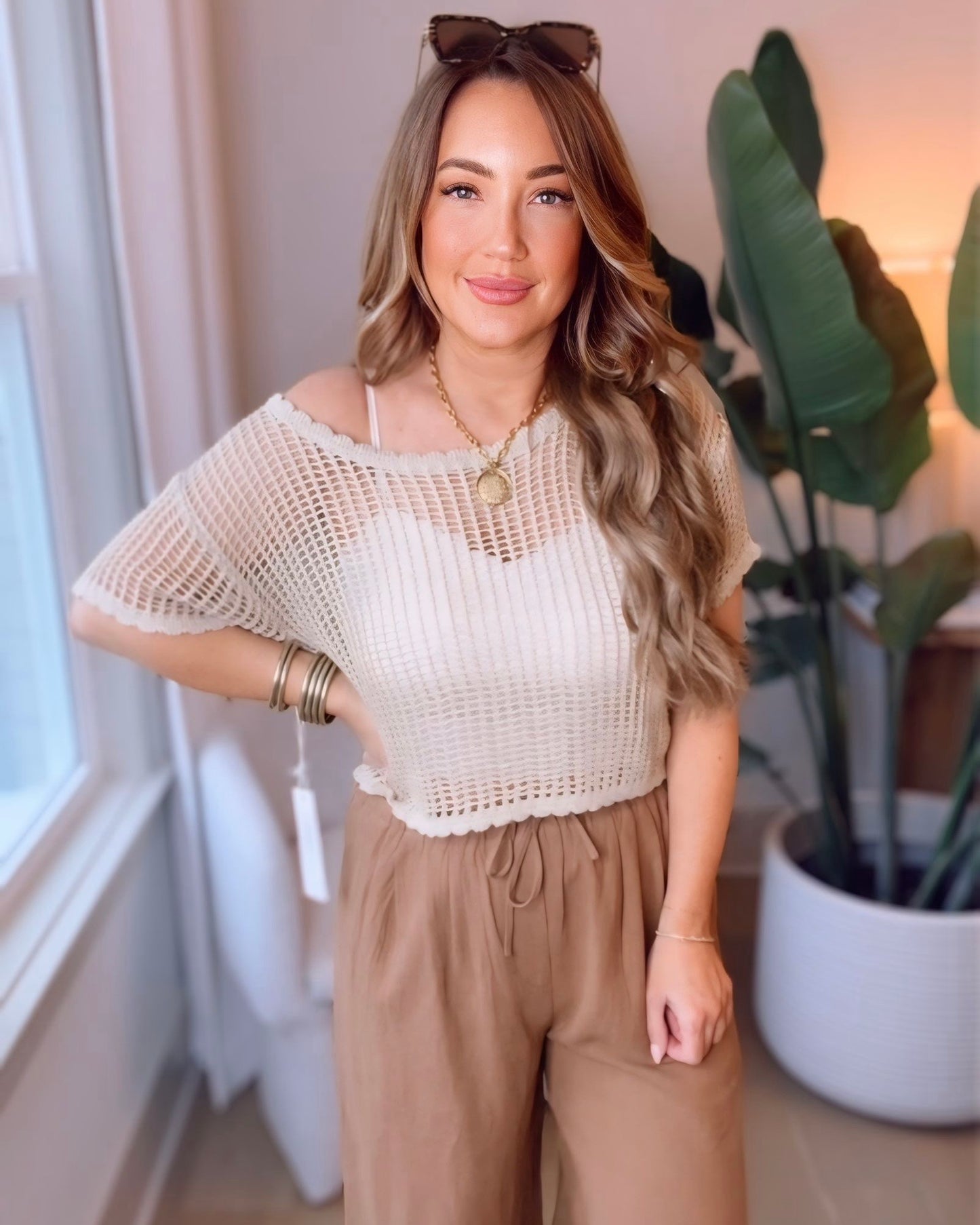 Hidden Oasis Lurex Top