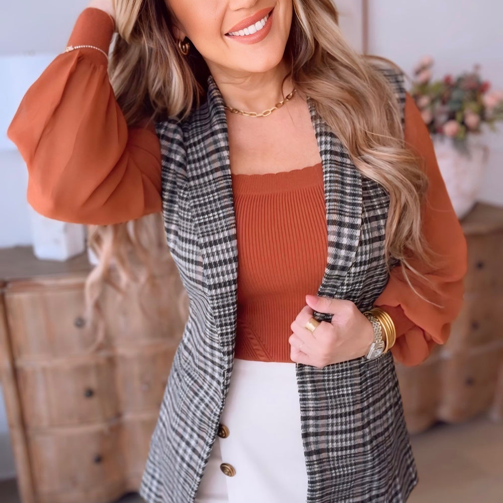 Josephine Plaid Tie Vest