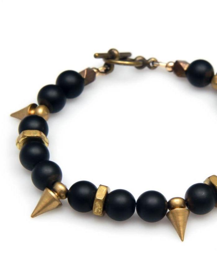 Rachel Nathan On Point Matte Black Agate Bracelet