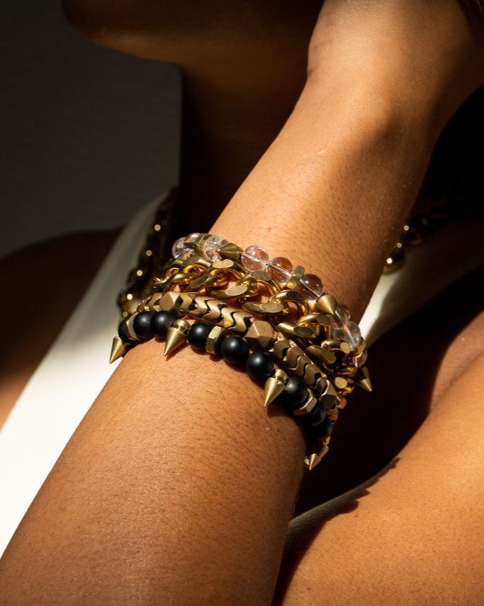 Rachel Nathan On Point Matte Black Agate Bracelet