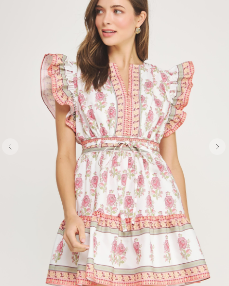 Posie Floral Ruffle Sleeve Dress