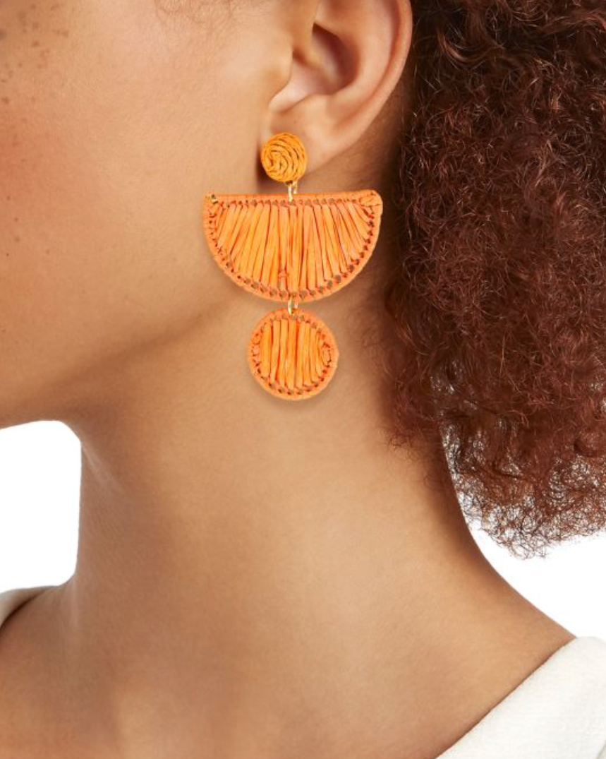 Raffia Woven Drop Earring