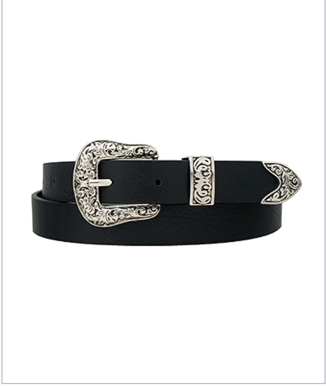 Swirl Embossed Buckle Belt