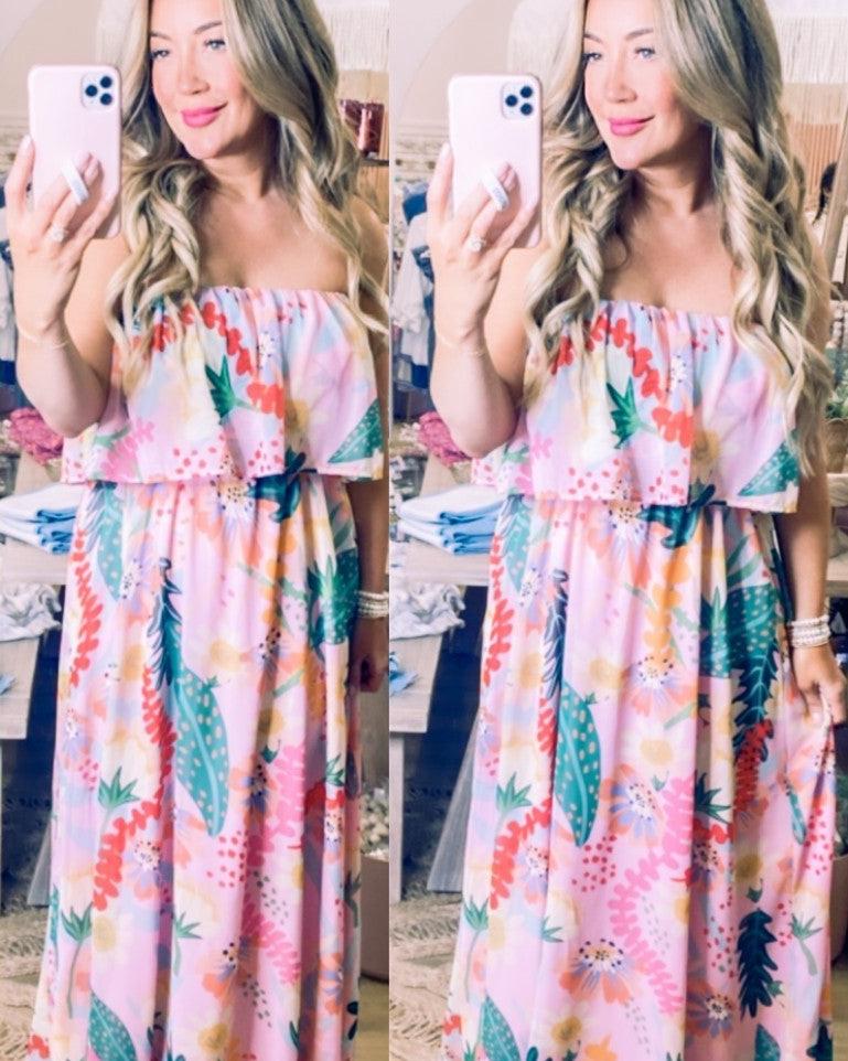 Island Getaway Floral Maxi