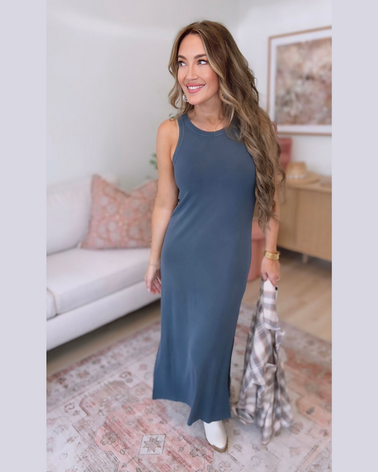 Play My Way Casual Ribbed Maxi Dress