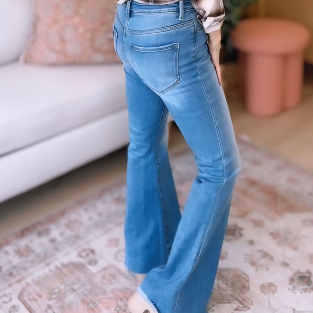 BAYEAS - High Rise Flare Jeans