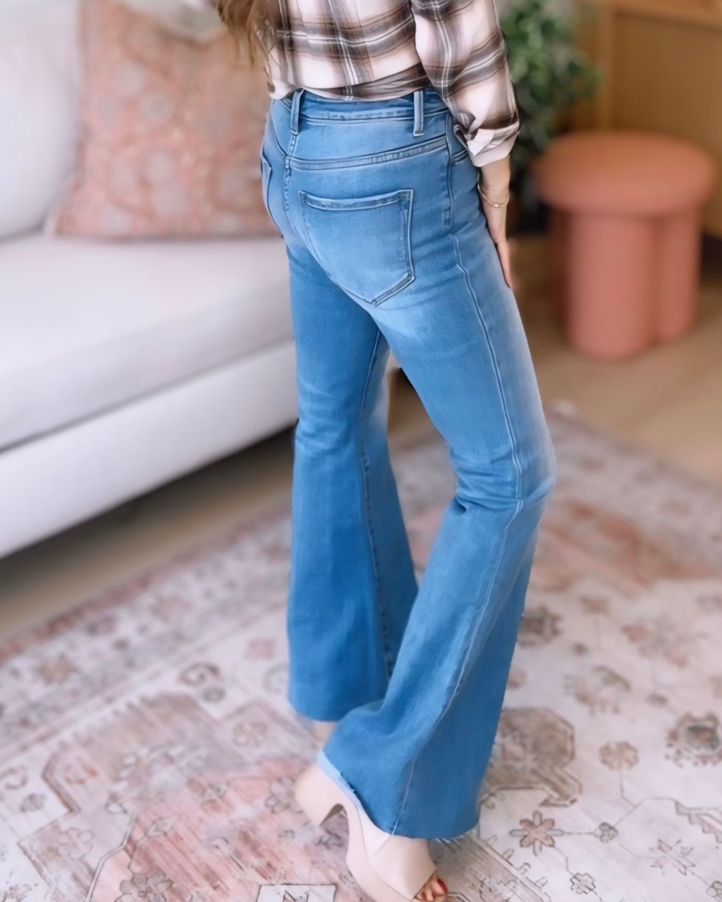 BAYEAS - High Rise Flare Jeans