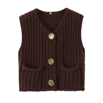 Malia Chunky Knitted Vest-3 Colors