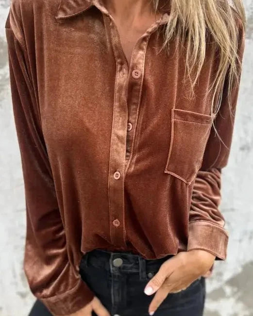 Sabrina Retro Velvet Shirt