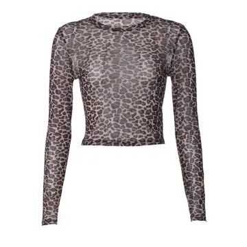 Alyssa Leopard Sheer Top