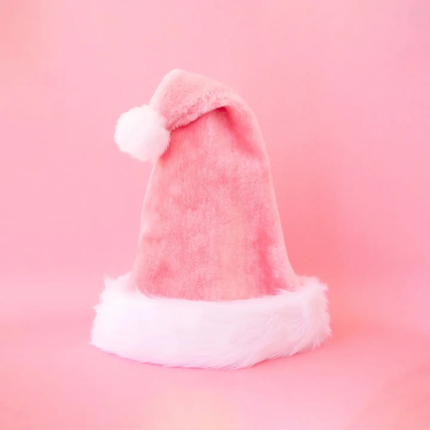 Luxe Light Pink Santa Hat