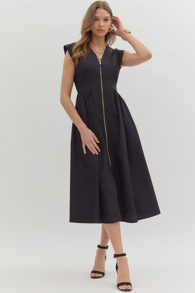
                      
                        Nora Zip Front Midi Dress
                      
                    