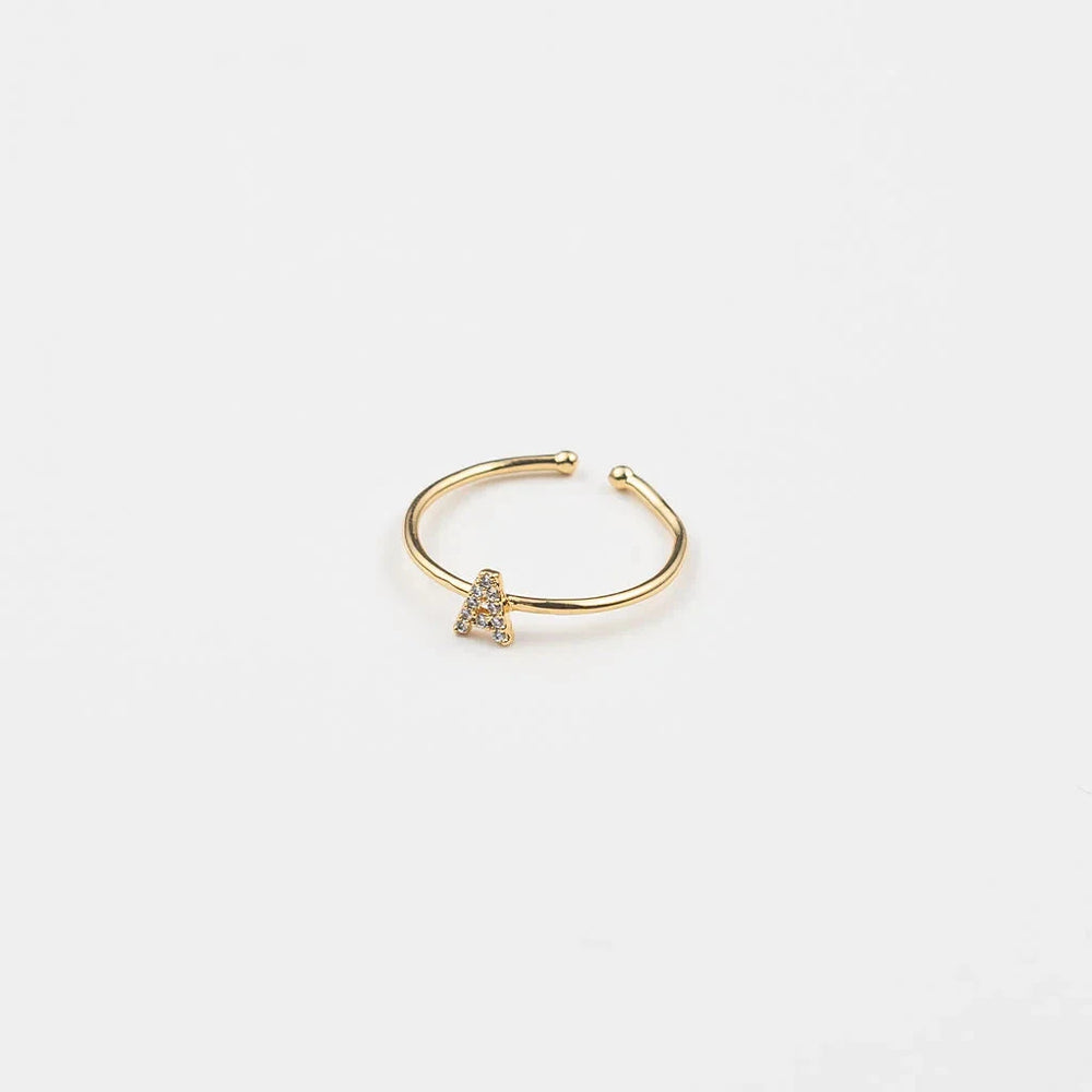 Adjustable Initial Gold Rings