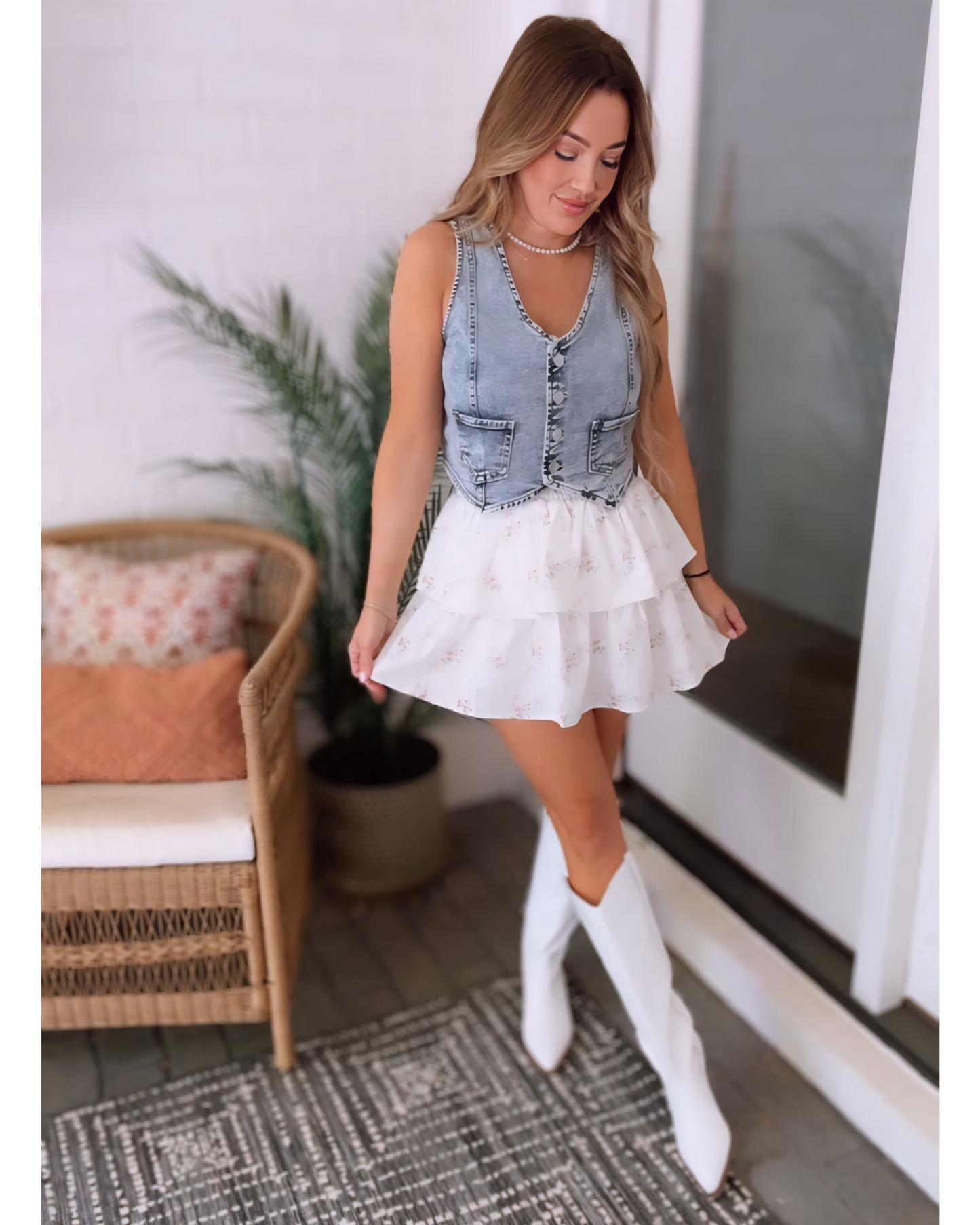 Lost In Your Eyes Floral Tiered Skort