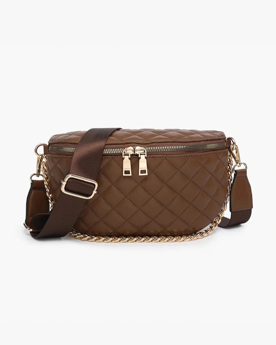 Sylvia Vegan Leather Quilted Belt Bag