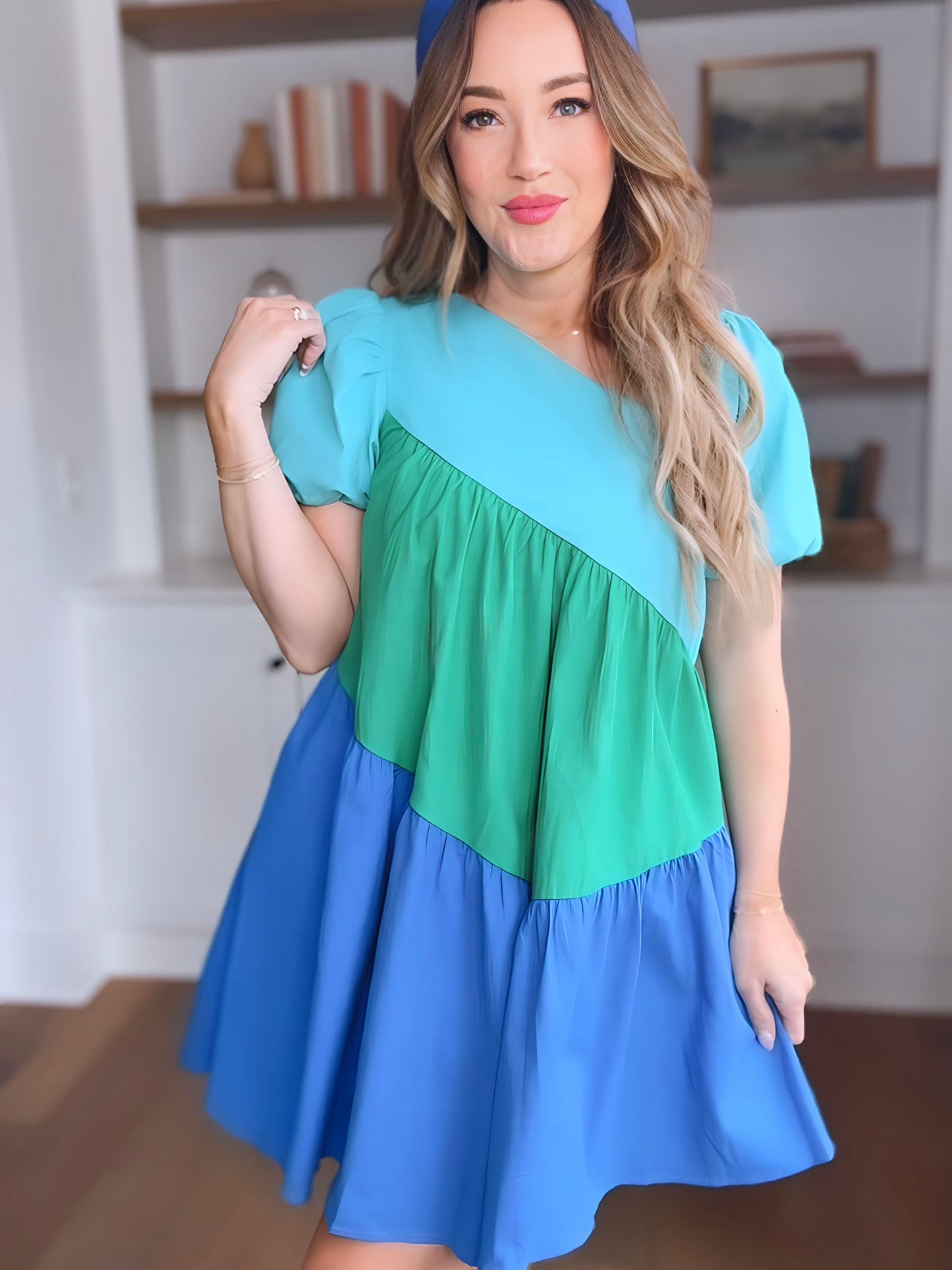 The Perfect Mix Colorblock Tiered Dress