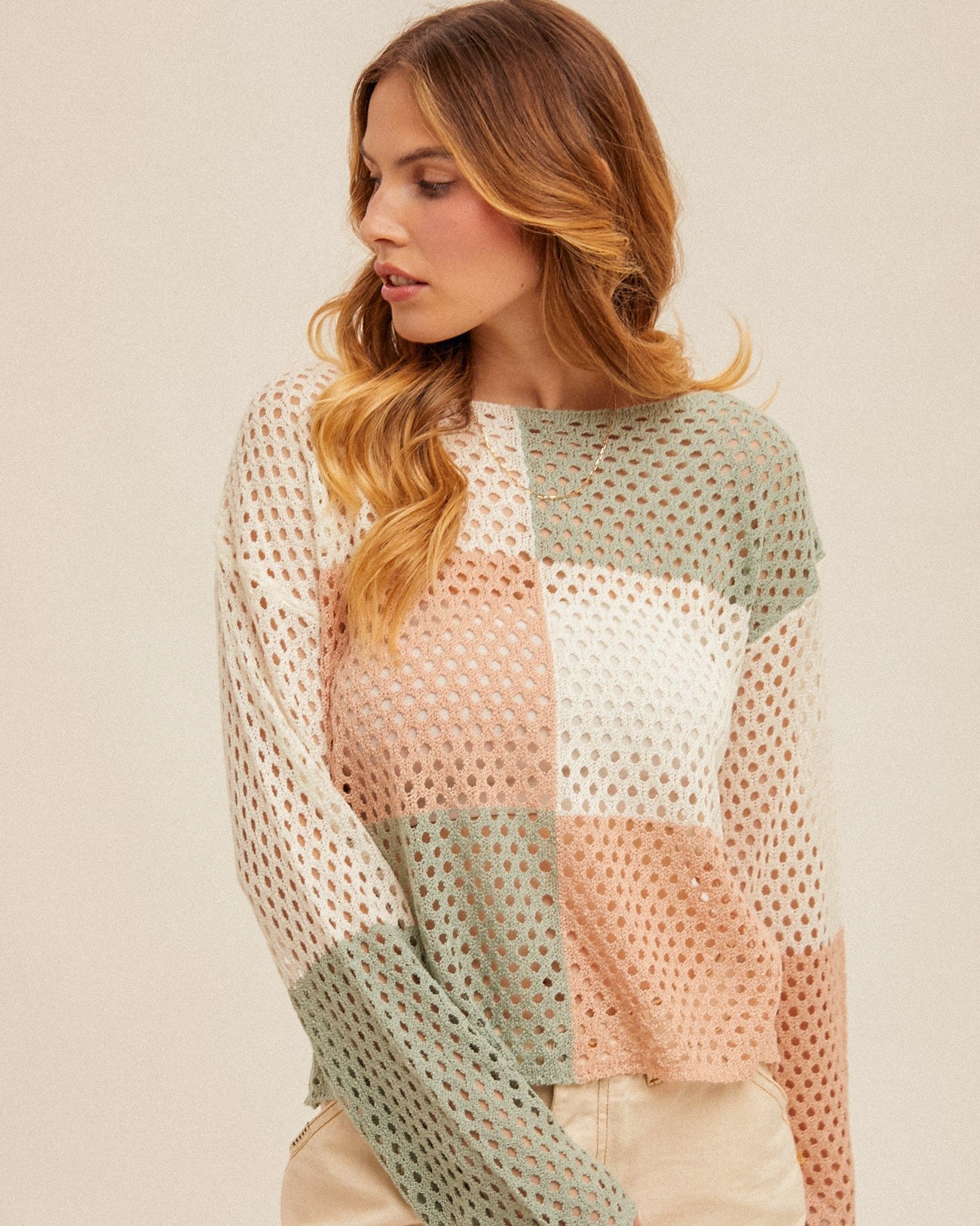 Come To You Color Block Sweater